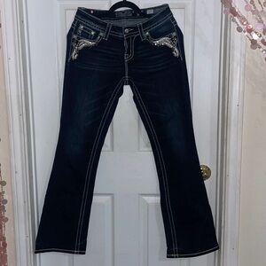 MissMe Jeans, Size 26 Dark Wash Signature Relaxed BootCut look